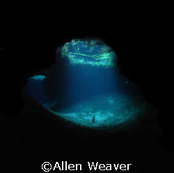 Light at the end of the tunnel.   Inside a cave in the Me... by Allen Weaver 